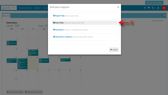Pomoc - dynamiczny pulpit w prostym systemie CRM - QuickCRM - Quick CRM
